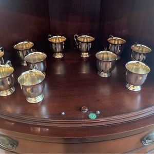 Silver punch bowl cups